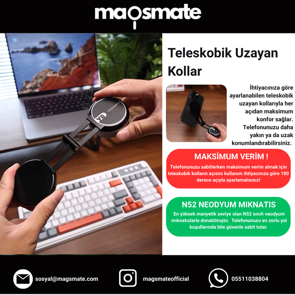 Magsmate™ Akıllı Vantuzlu Telefon Tutucu