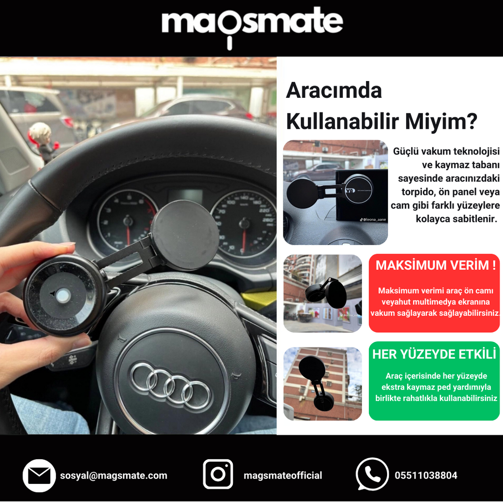 Magsmate™ Akıllı Vantuzlu Telefon Tutucu